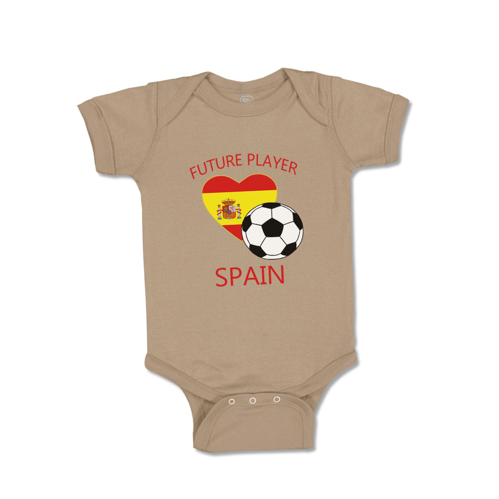 Baby Bodysuit Baby Bodysuit Future Soccer Player Spain Future Cotton Euro Cup - Picture 24 of 37