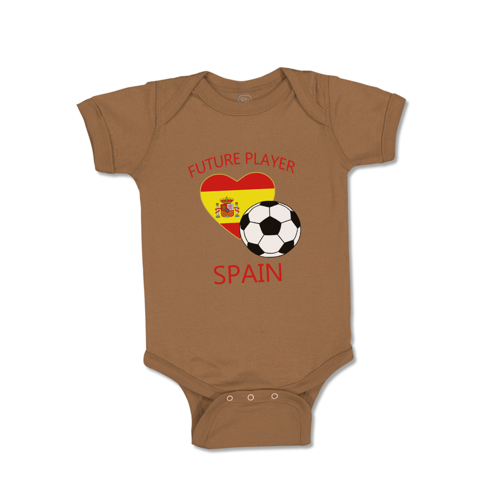 Baby Bodysuit Baby Bodysuit Future Soccer Player Spain Future Cotton Euro Cup - Picture 36 of 37