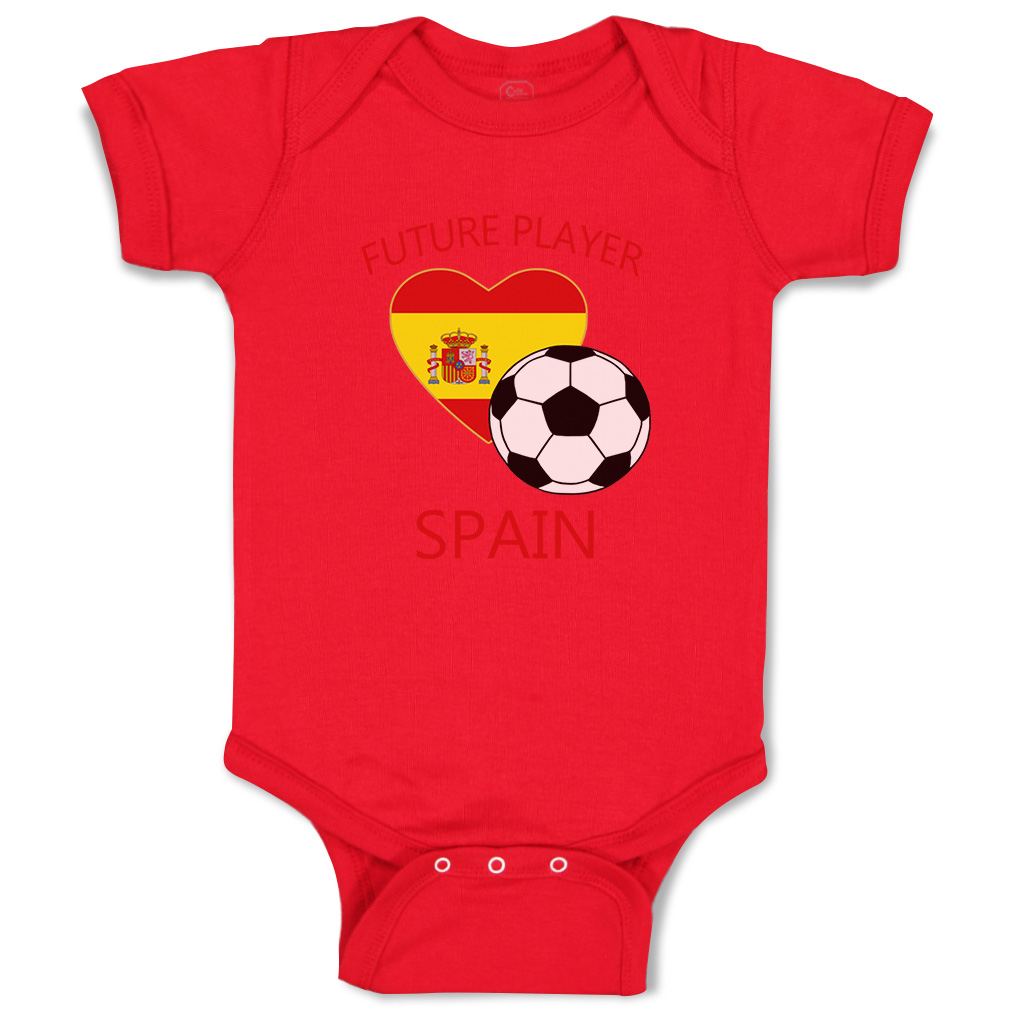 Baby Bodysuit Baby Bodysuit Future Soccer Player Spain Future Cotton Euro Cup - Picture 16 of 37