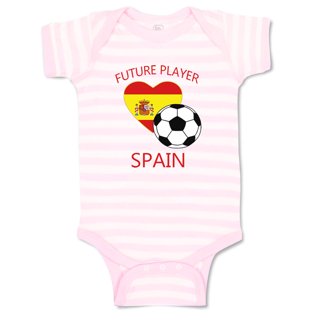 Baby Bodysuit Baby Bodysuit Future Soccer Player Spain Future Cotton Euro Cup - Picture 22 of 37