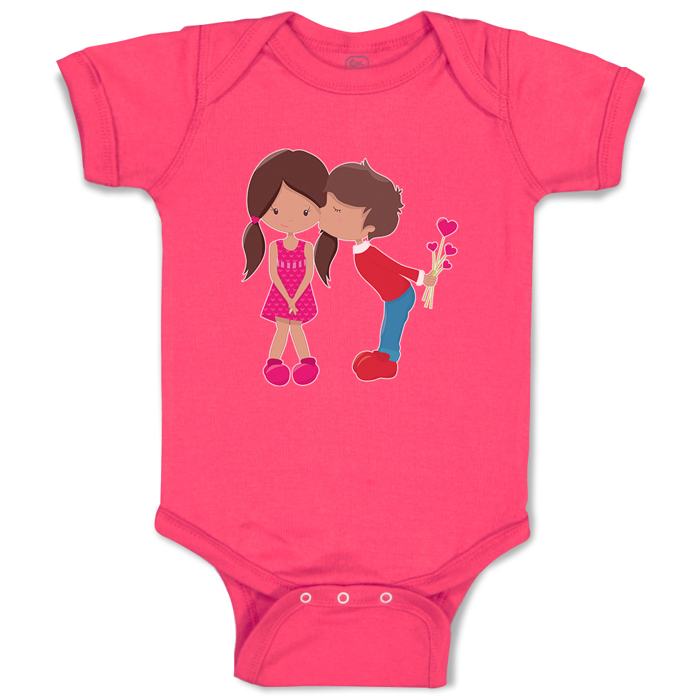 Baby Bodysuit First Valentine Girl Kiss S Valentins Day Boy & Girl Baby Clothes - Picture 8 of 23