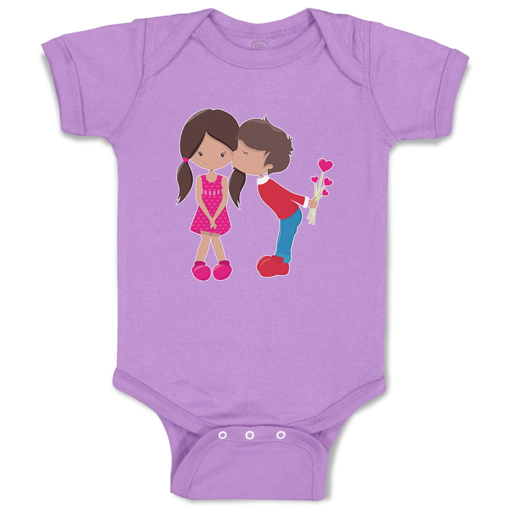 Baby Bodysuit First Valentine Girl Kiss S Valentins Day Boy & Girl Baby Clothes - Picture 10 of 23