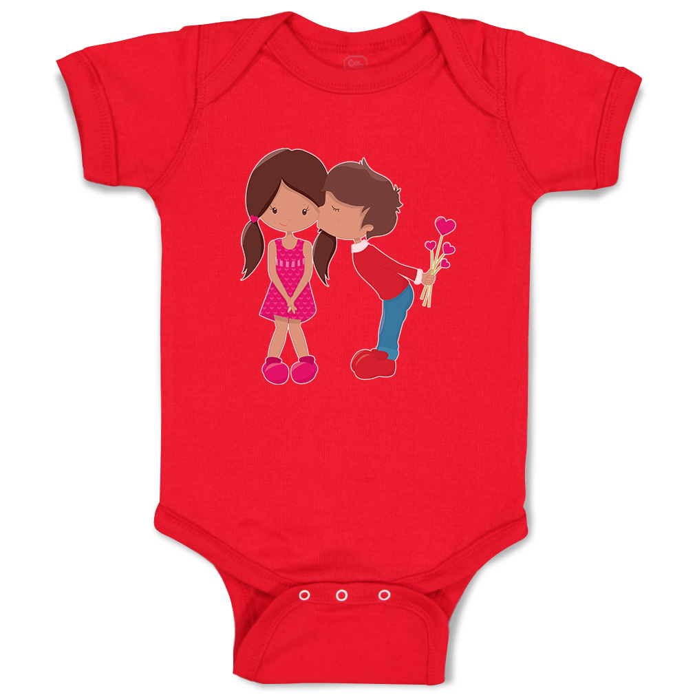 Baby Bodysuit First Valentine Girl Kiss S Valentins Day Boy & Girl Baby Clothes - Picture 16 of 23
