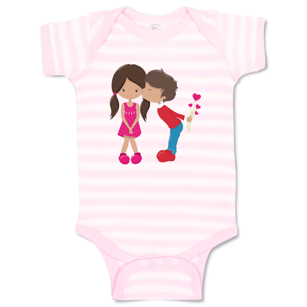 Baby Bodysuit First Valentine Girl Kiss S Valentins Day Boy & Girl Baby Clothes - Picture 22 of 23