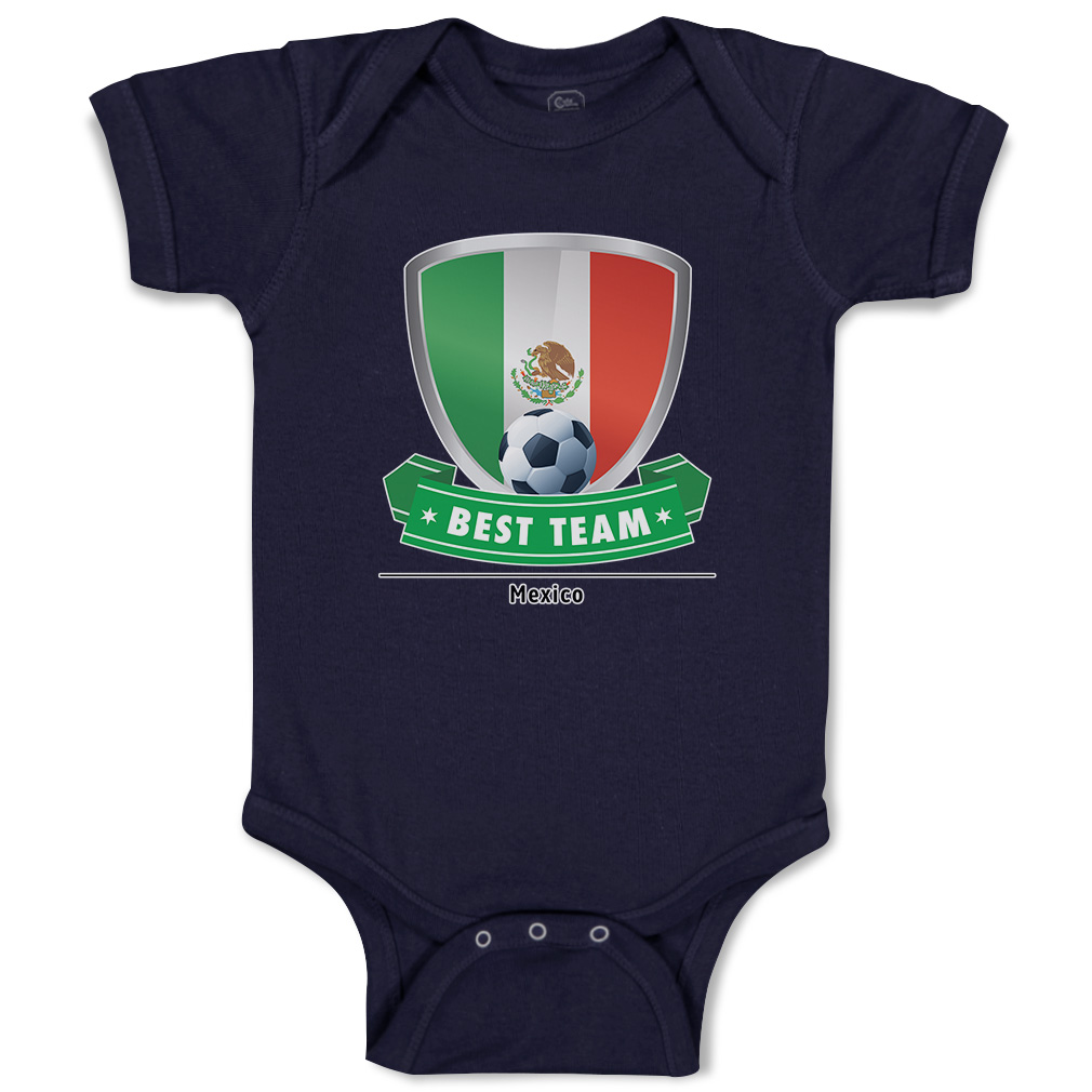 Baby Bodysuit Baby Bodysuit Mexico Soccer Best Team Shield Cotton America Cup - Picture 12 of 37