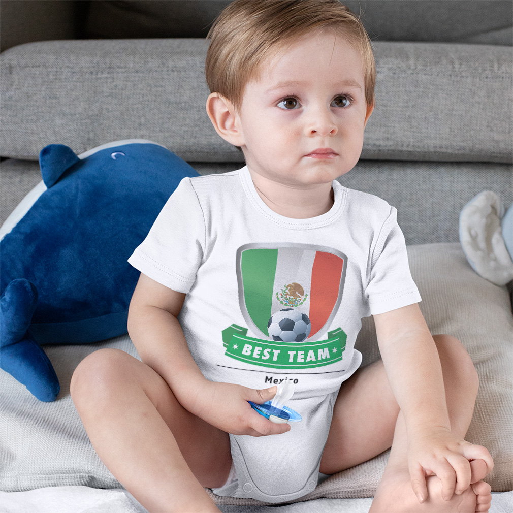Baby Bodysuit Baby Bodysuit Mexico Soccer Best Team Shield Cotton America Cup - Picture 3 of 37