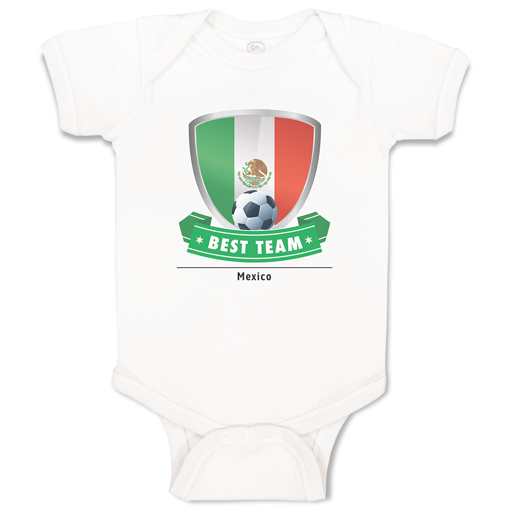 Baby Bodysuit Baby Bodysuit Mexico Soccer Best Team Shield Cotton America Cup - Picture 20 of 37