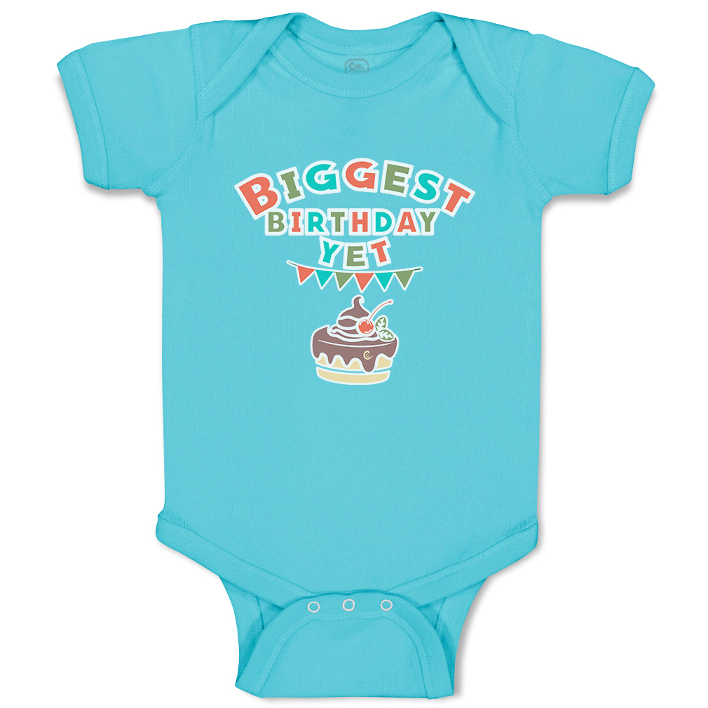 Baby Bodysuit Biggest Birthday Yet Style A Funny Cotton Boy & Girl Baby Clothes - Picture 21 of 21