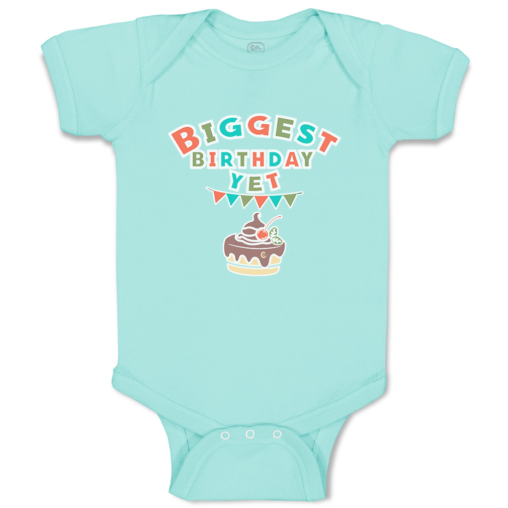 Baby Bodysuit Biggest Birthday Yet Style A Funny Cotton Boy & Girl Baby Clothes - Picture 20 of 21