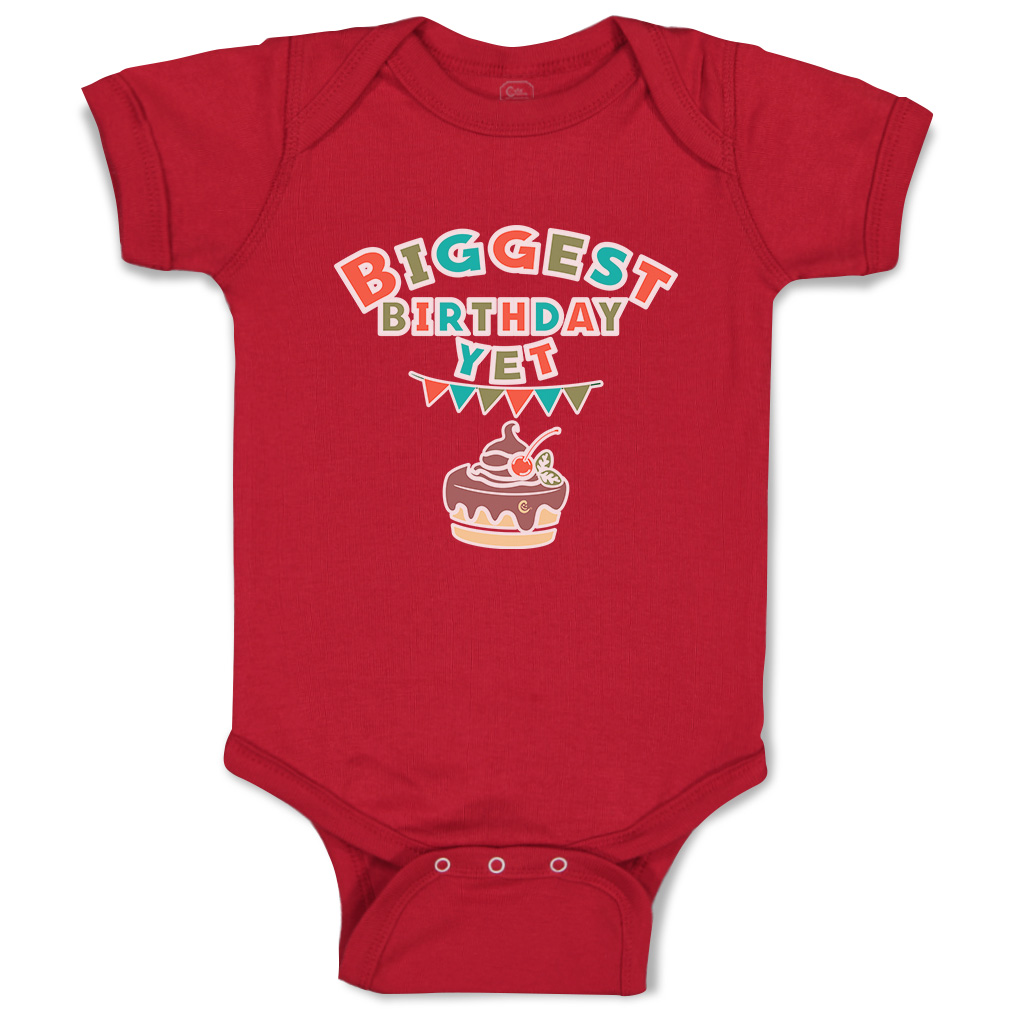 Baby Bodysuit Biggest Birthday Yet Style A Funny Cotton Boy & Girl Baby Clothes - Picture 6 of 21