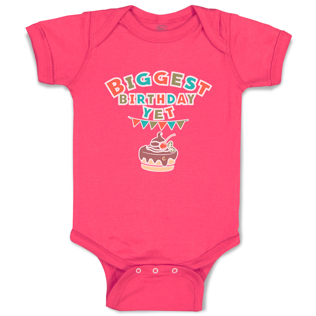 Baby Bodysuit Biggest Birthday Yet Style A Funny Cotton Boy & Girl Baby Clothes - Picture 7 of 21