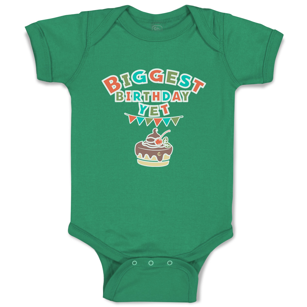 Baby Bodysuit Biggest Birthday Yet Style A Funny Cotton Boy & Girl Baby Clothes - Picture 8 of 21
