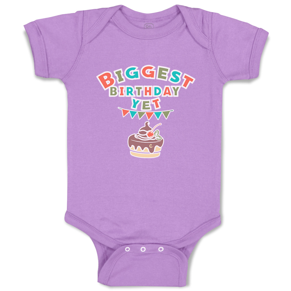 Baby Bodysuit Biggest Birthday Yet Style A Funny Cotton Boy & Girl Baby Clothes - Picture 9 of 21