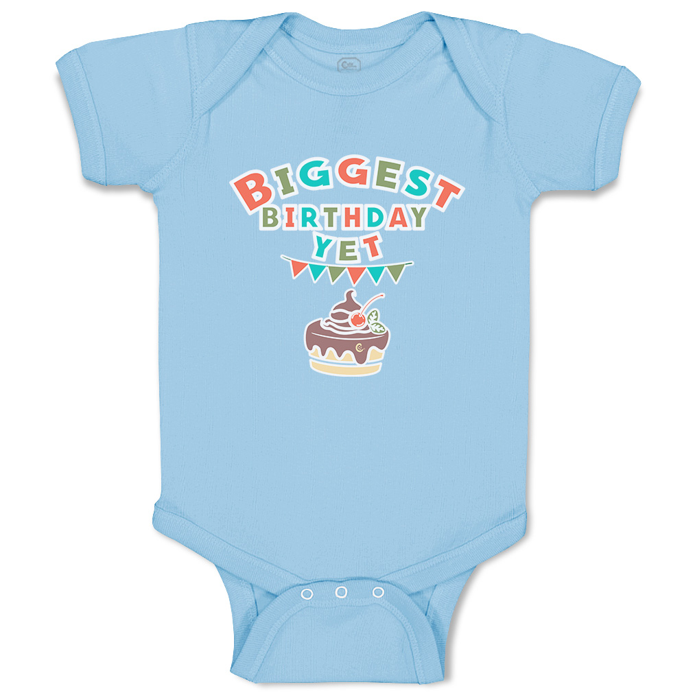 Baby Bodysuit Biggest Birthday Yet Style A Funny Cotton Boy & Girl Baby Clothes - Picture 10 of 21
