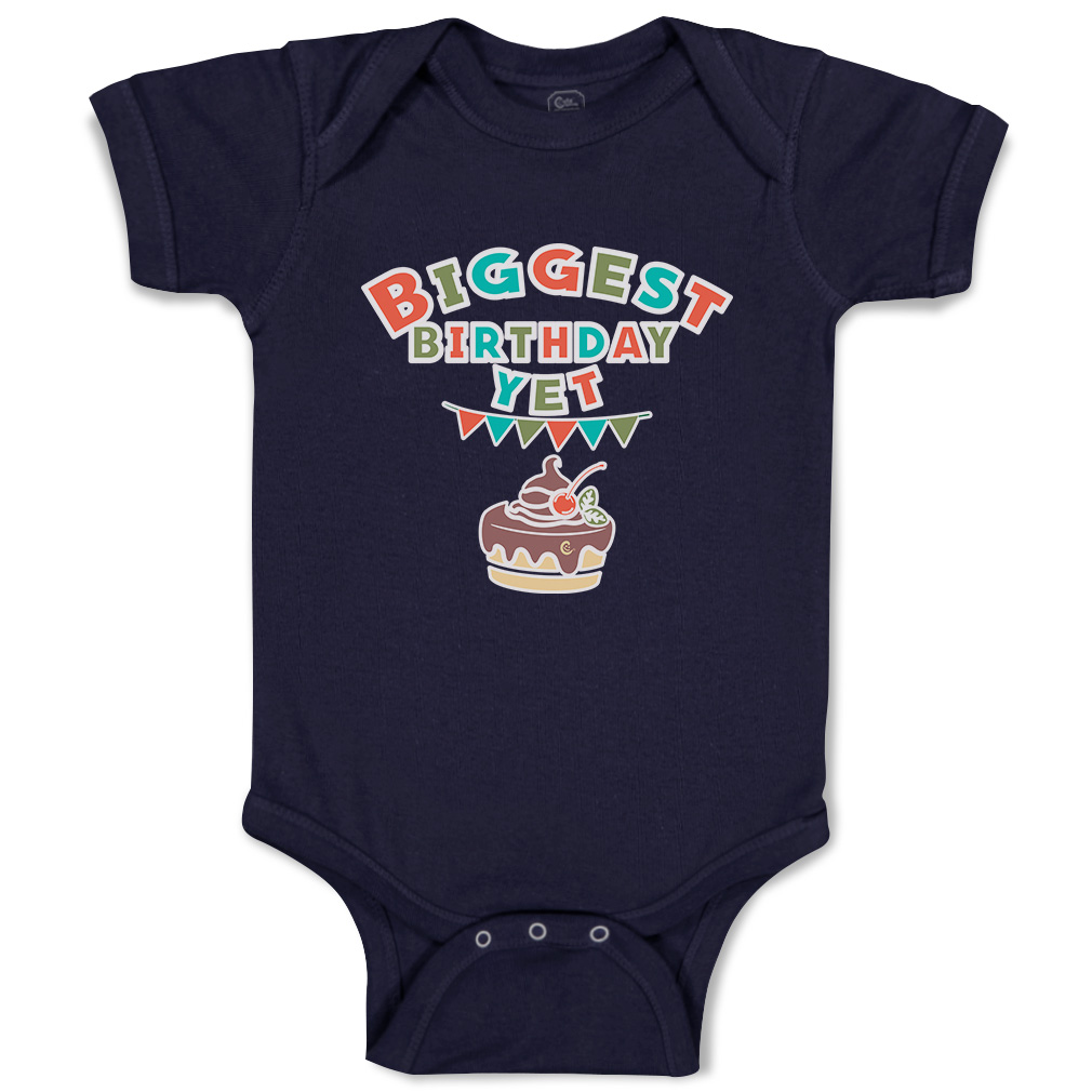 Baby Bodysuit Biggest Birthday Yet Style A Funny Cotton Boy & Girl Baby Clothes - Picture 11 of 21