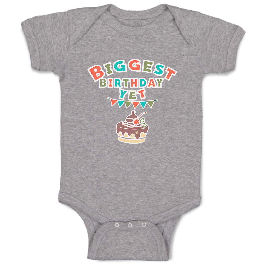 Baby Bodysuit Biggest Birthday Yet Style A Funny Cotton Boy & Girl Baby Clothes - Picture 12 of 21