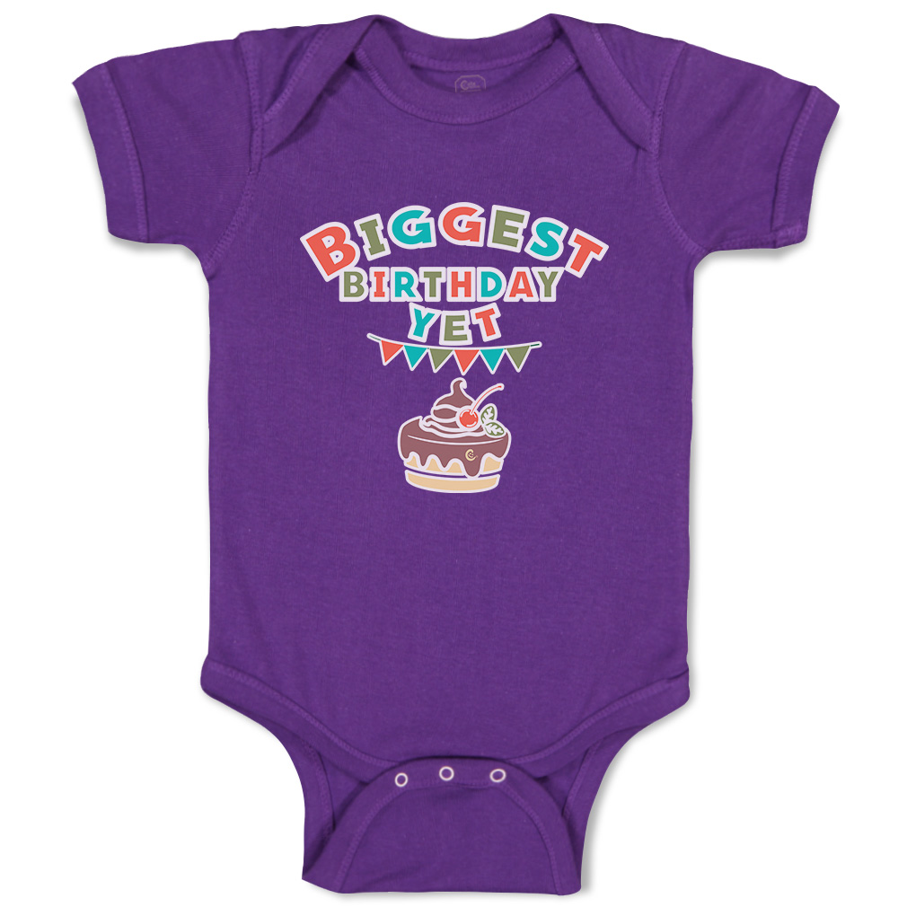 Baby Bodysuit Biggest Birthday Yet Style A Funny Cotton Boy & Girl Baby Clothes - Picture 13 of 21