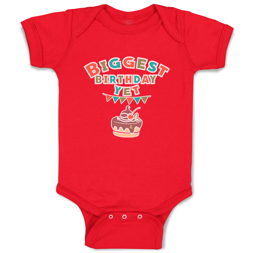 Baby Bodysuit Biggest Birthday Yet Style A Funny Cotton Boy & Girl Baby Clothes - Picture 14 of 21