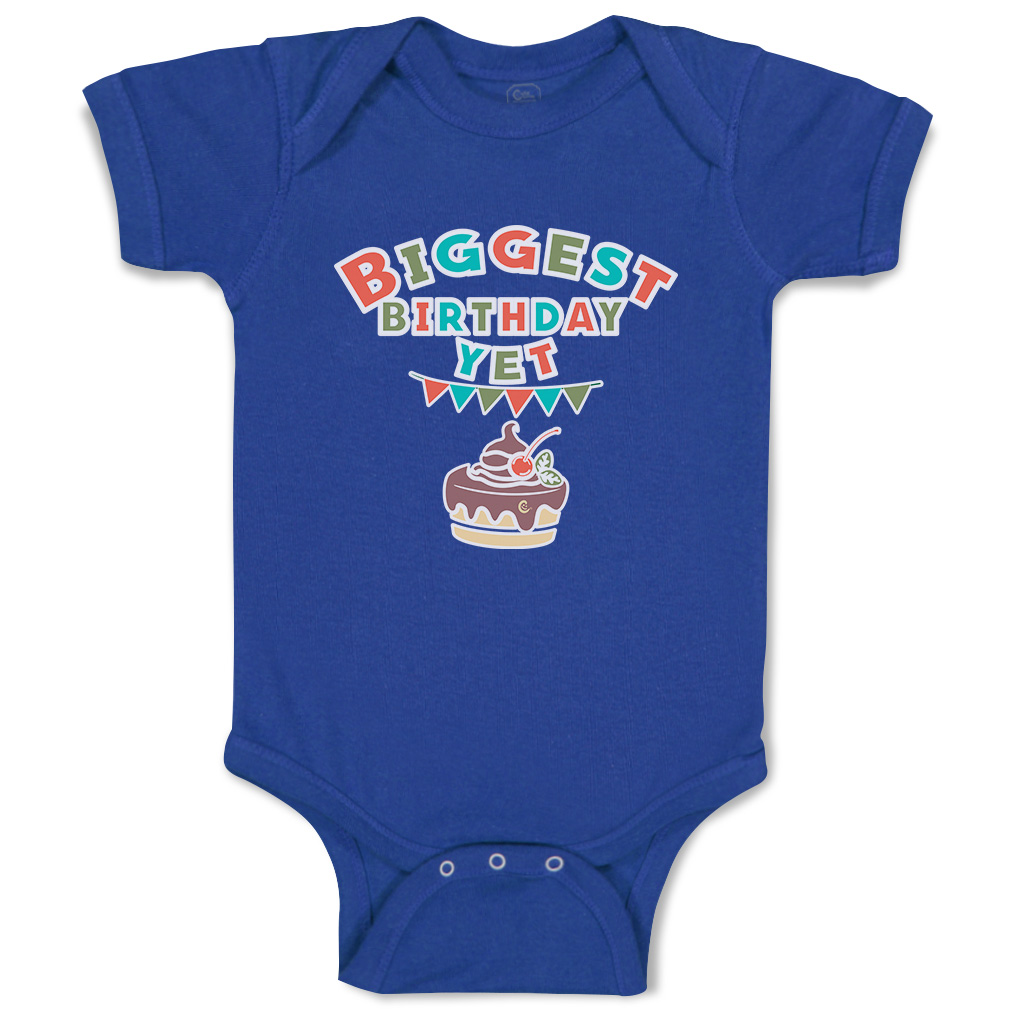 Baby Bodysuit Biggest Birthday Yet Style A Funny Cotton Boy & Girl Baby Clothes - Picture 15 of 21