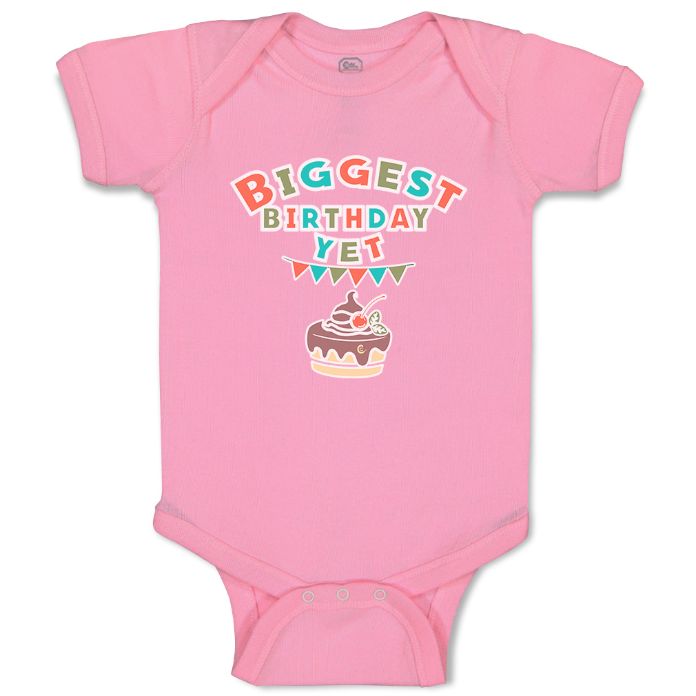 Baby Bodysuit Biggest Birthday Yet Style A Funny Cotton Boy & Girl Baby Clothes - Picture 16 of 21