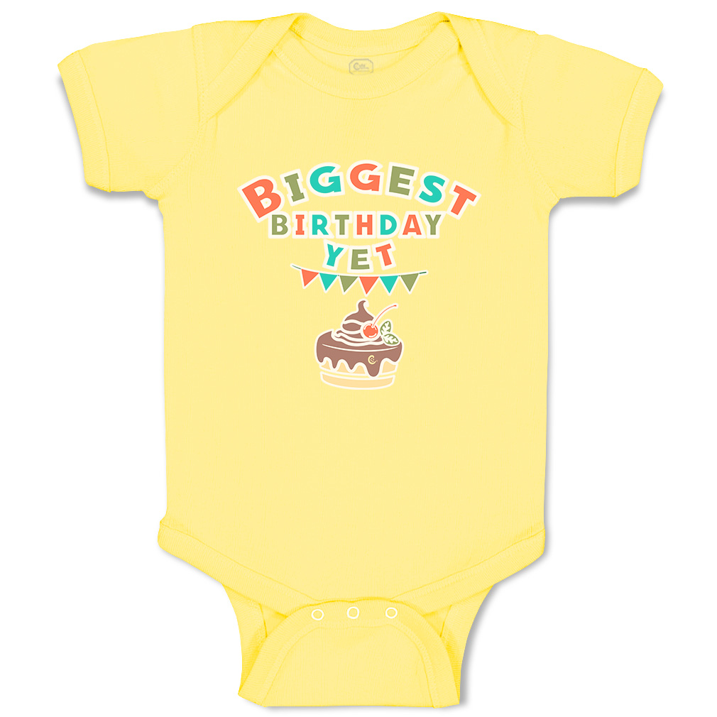 Baby Bodysuit Biggest Birthday Yet Style A Funny Cotton Boy & Girl Baby Clothes - Picture 18 of 21
