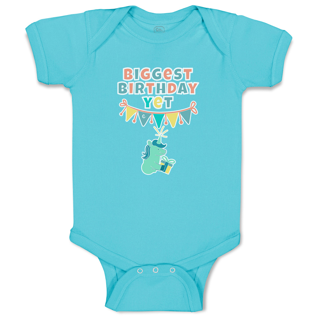 Baby Bodysuit Biggest Birthday Yet Style B Funny Cotton Boy & Girl Baby Clothes - Picture 21 of 21