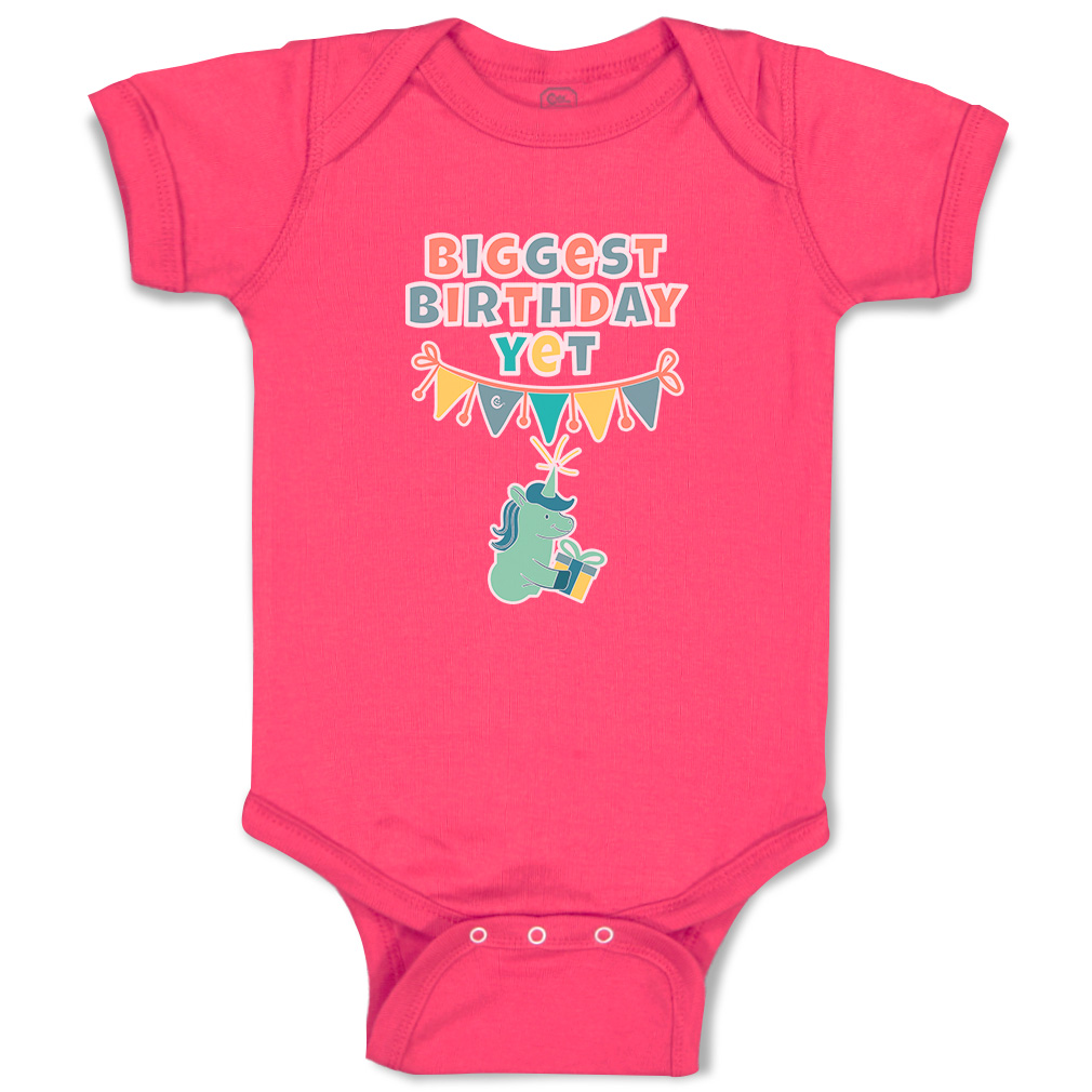 Baby Bodysuit Biggest Birthday Yet Style B Funny Cotton Boy & Girl Baby Clothes - Picture 7 of 21