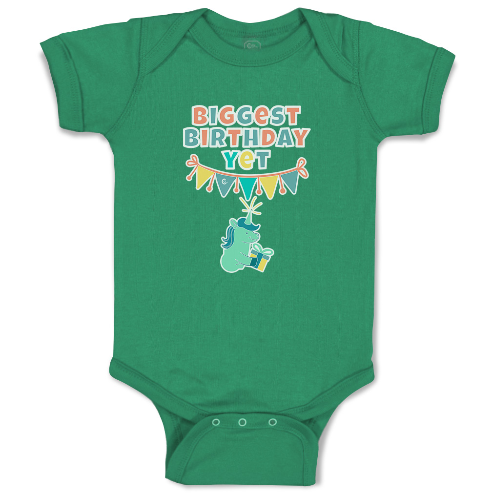 Baby Bodysuit Biggest Birthday Yet Style B Funny Cotton Boy & Girl Baby Clothes - Picture 8 of 21
