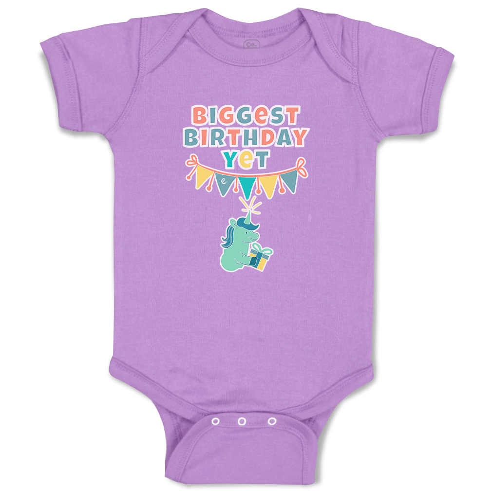 Baby Bodysuit Biggest Birthday Yet Style B Funny Cotton Boy & Girl Baby Clothes - Picture 9 of 21