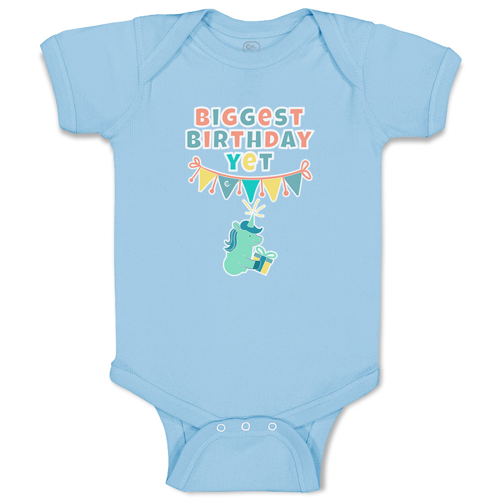 Baby Bodysuit Biggest Birthday Yet Style B Funny Cotton Boy & Girl Baby Clothes - Picture 10 of 21