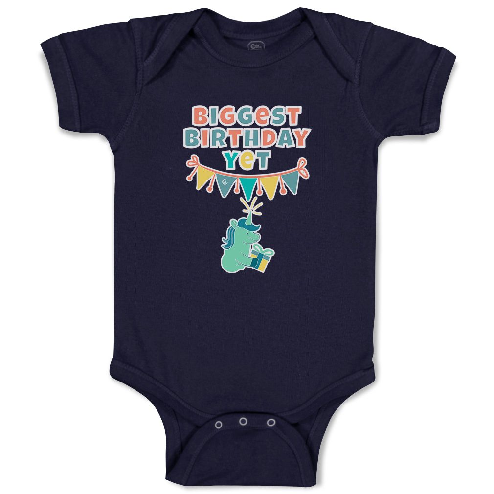 Baby Bodysuit Biggest Birthday Yet Style B Funny Cotton Boy & Girl Baby Clothes - Picture 11 of 21