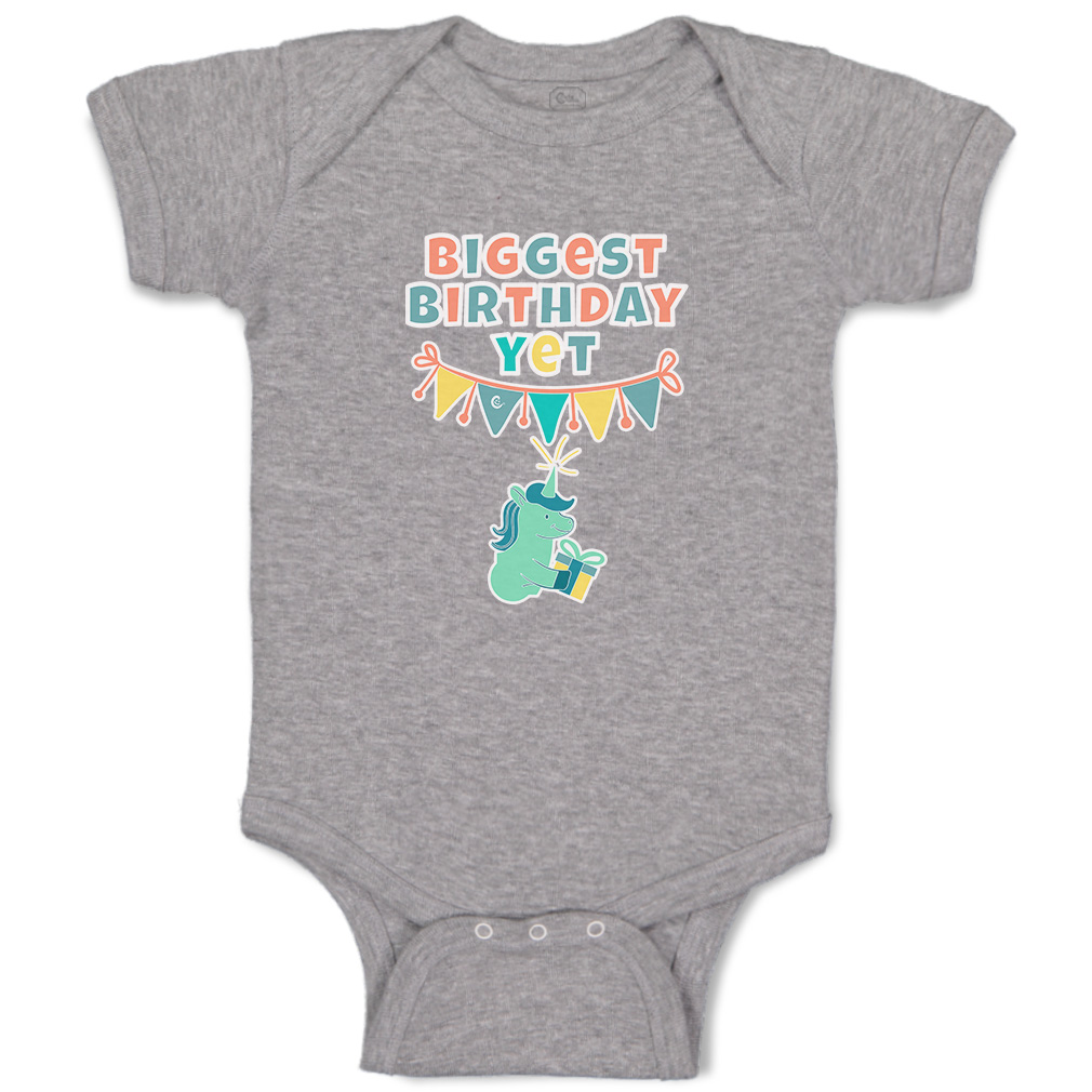 Baby Bodysuit Biggest Birthday Yet Style B Funny Cotton Boy & Girl Baby Clothes - Picture 12 of 21