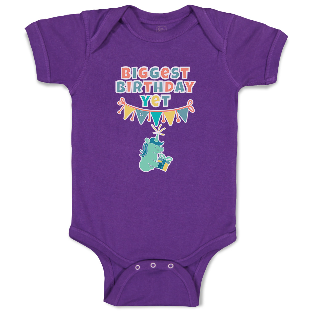 Baby Bodysuit Biggest Birthday Yet Style B Funny Cotton Boy & Girl Baby Clothes - Picture 13 of 21