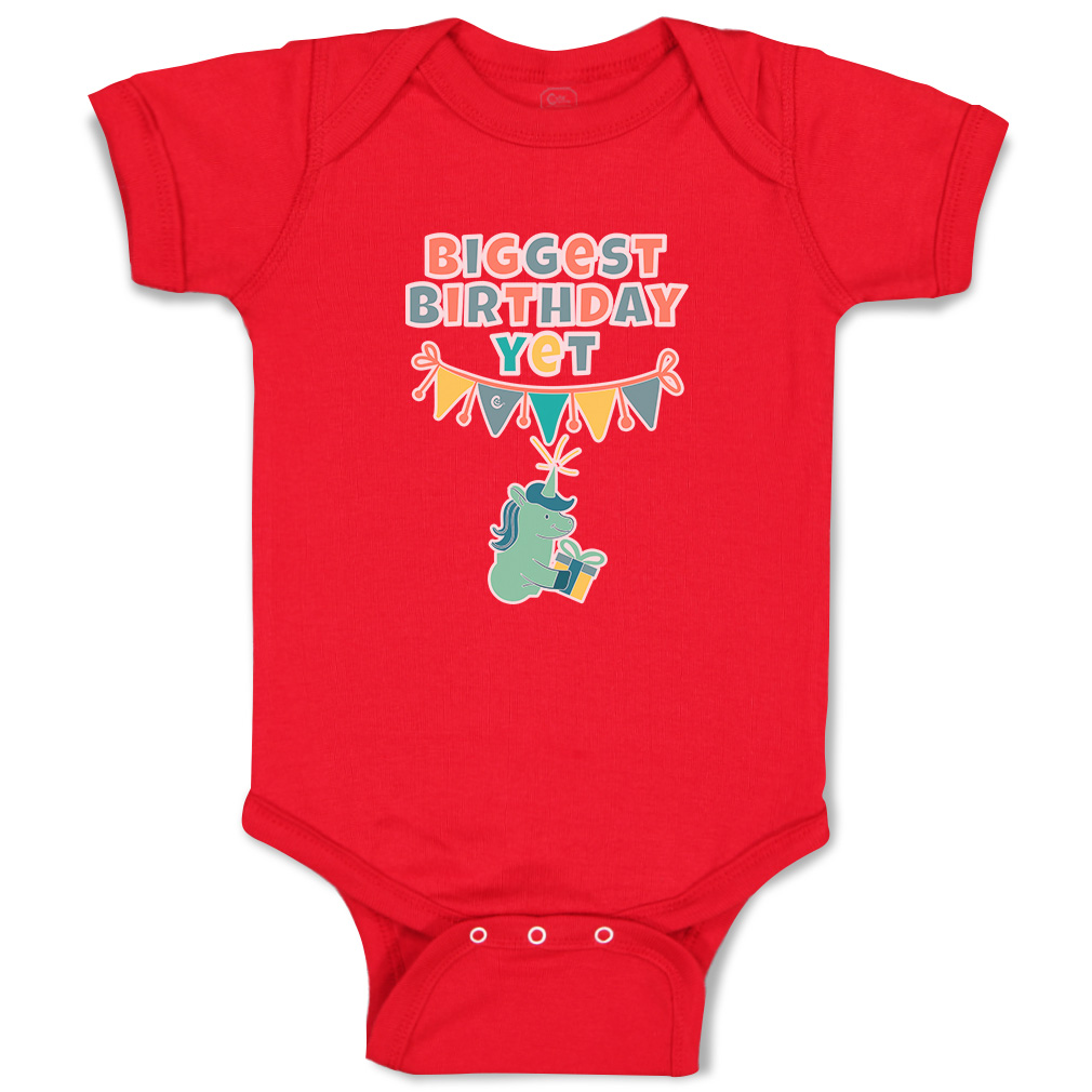 Baby Bodysuit Biggest Birthday Yet Style B Funny Cotton Boy & Girl Baby Clothes - Picture 14 of 21