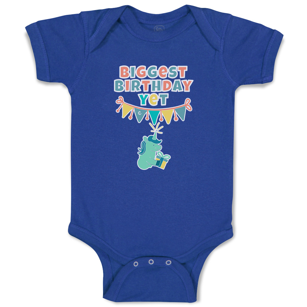 Baby Bodysuit Biggest Birthday Yet Style B Funny Cotton Boy & Girl Baby Clothes - Picture 15 of 21