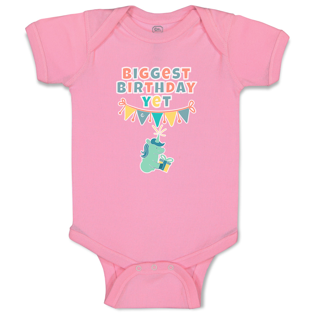 Baby Bodysuit Biggest Birthday Yet Style B Funny Cotton Boy & Girl Baby Clothes - Picture 16 of 21