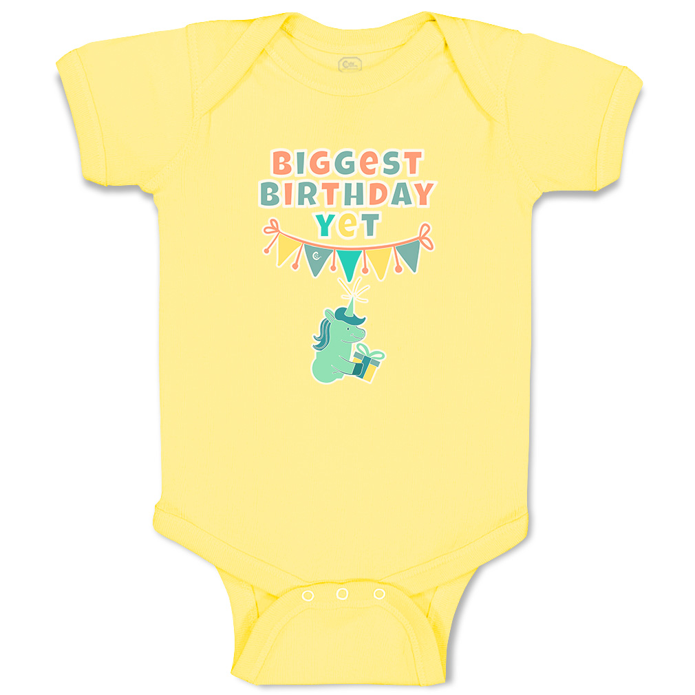 Baby Bodysuit Biggest Birthday Yet Style B Funny Cotton Boy & Girl Baby Clothes - Picture 18 of 21