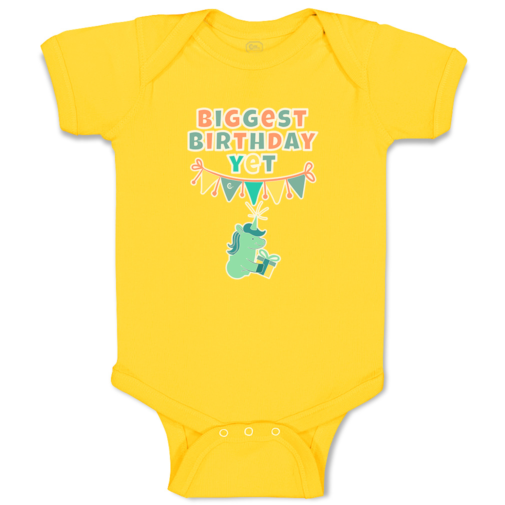 Baby Bodysuit Biggest Birthday Yet Style B Funny Cotton Boy & Girl Baby Clothes - Picture 19 of 21