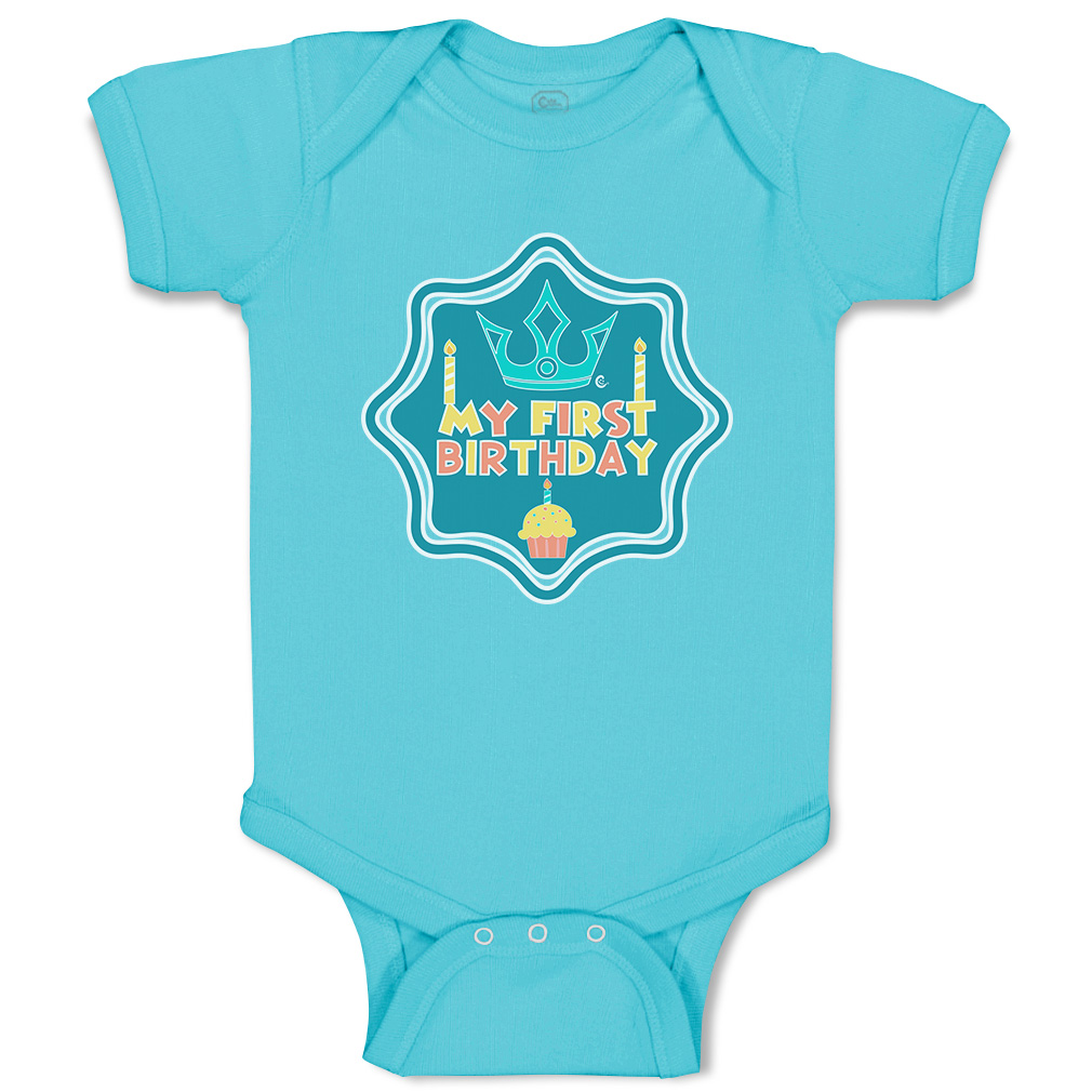 Baby Bodysuit My First Birthday Style B Funny Cotton Boy & Girl Baby Clothes - Picture 21 of 21