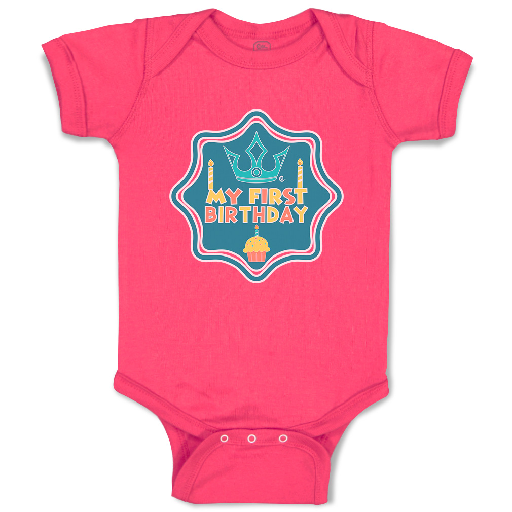 Baby Bodysuit My First Birthday Style B Funny Cotton Boy & Girl Baby Clothes - Picture 7 of 21