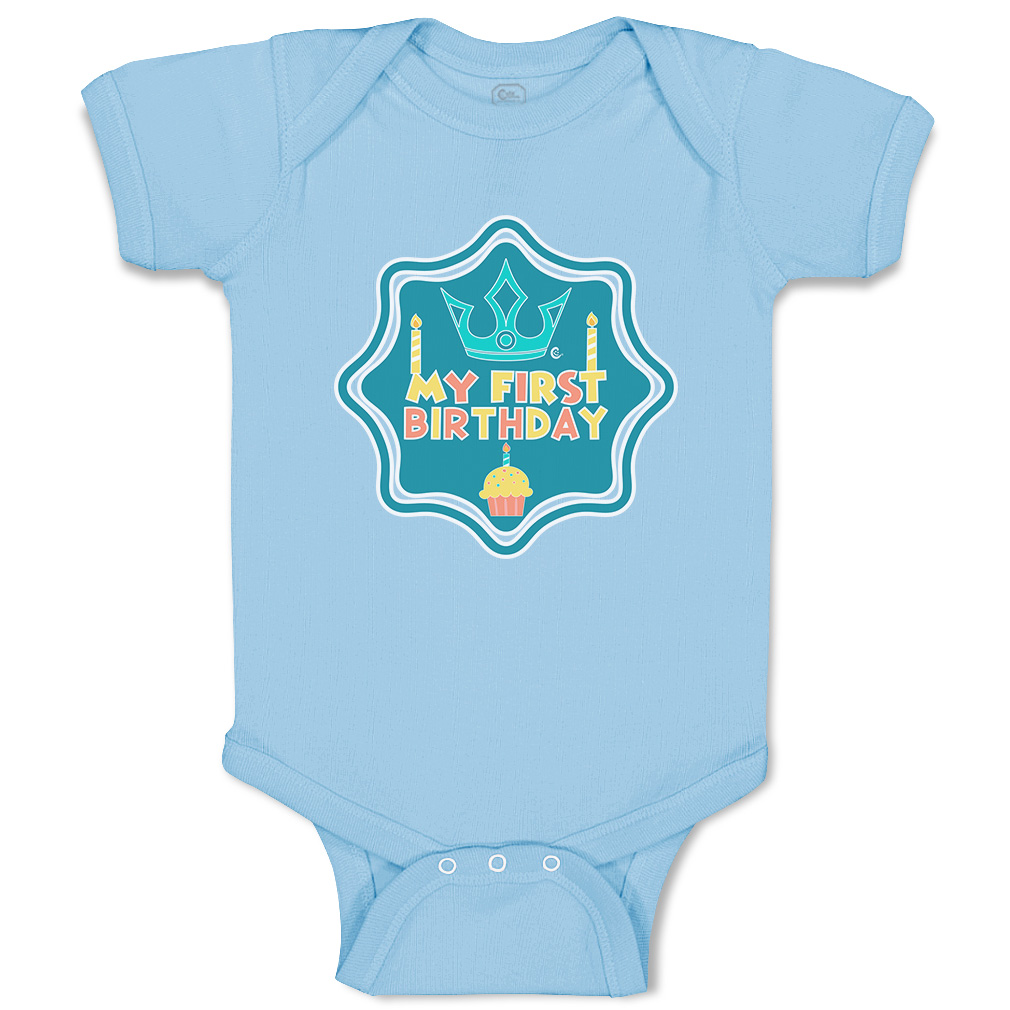 Baby Bodysuit My First Birthday Style B Funny Cotton Boy & Girl Baby Clothes - Picture 10 of 21