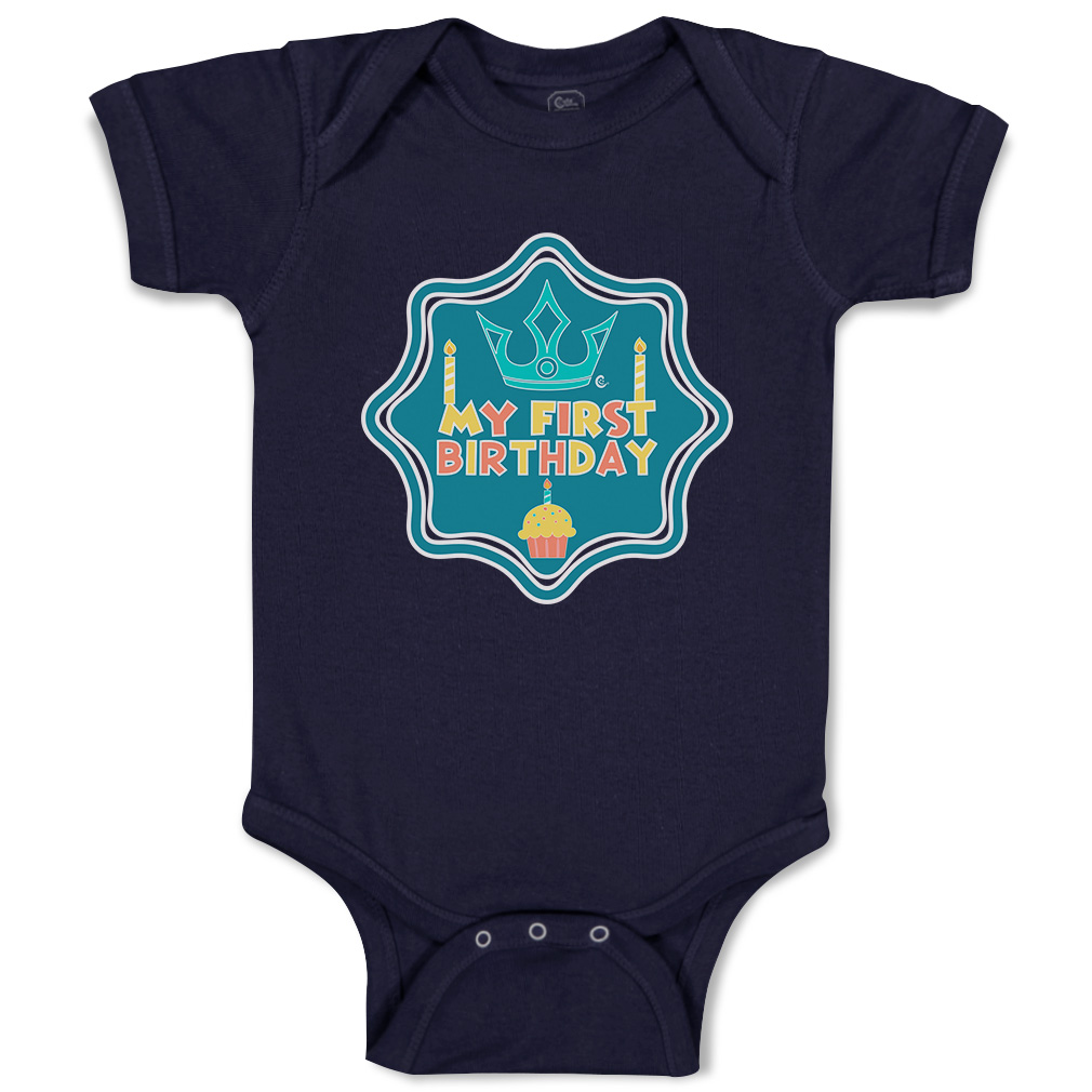 Baby Bodysuit My First Birthday Style B Funny Cotton Boy & Girl Baby Clothes - Picture 11 of 21