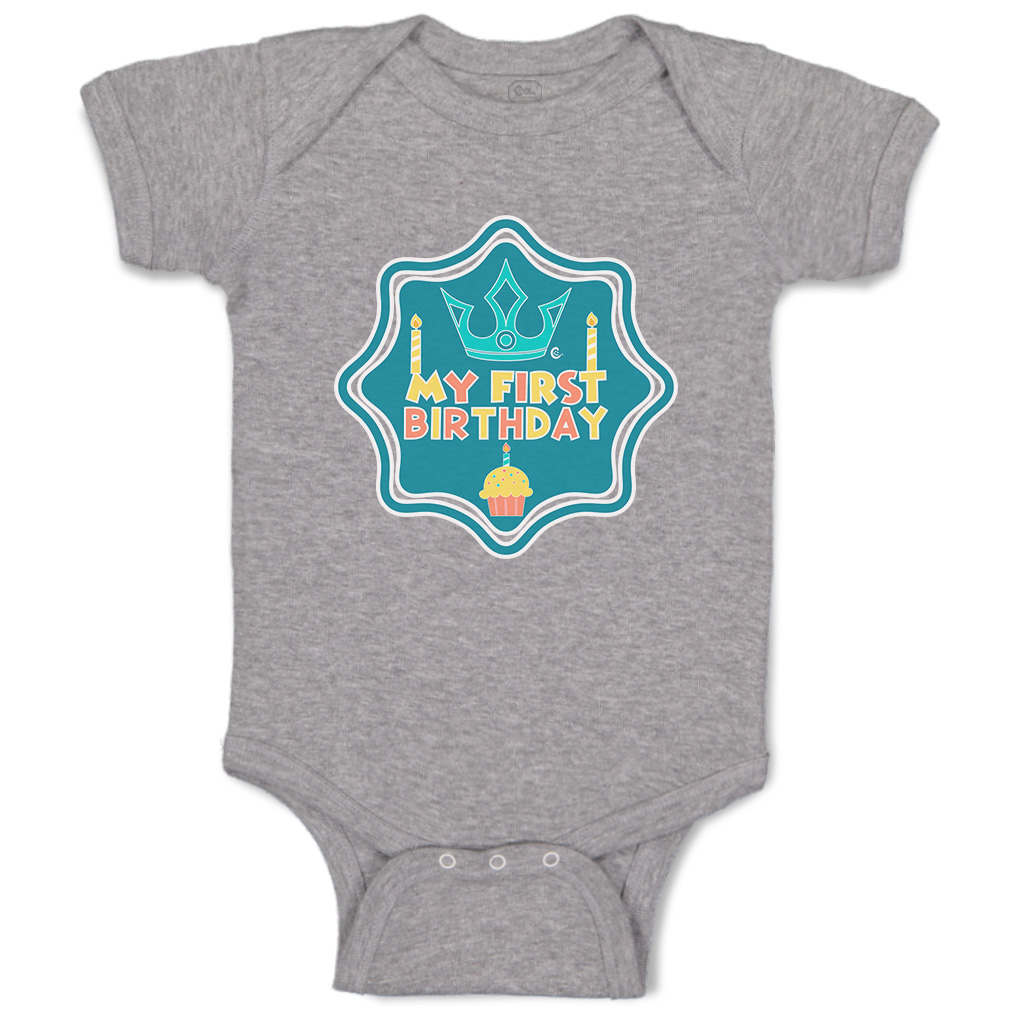 Baby Bodysuit My First Birthday Style B Funny Cotton Boy & Girl Baby Clothes - Picture 12 of 21