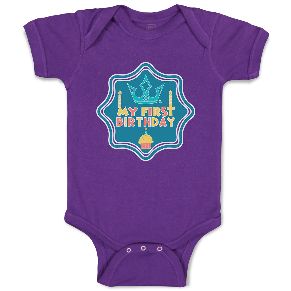 Baby Bodysuit My First Birthday Style B Funny Cotton Boy & Girl Baby Clothes - Picture 13 of 21