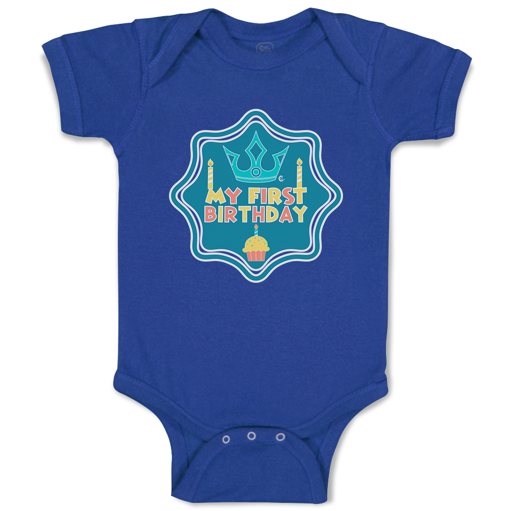 Baby Bodysuit My First Birthday Style B Funny Cotton Boy & Girl Baby Clothes - Picture 15 of 21