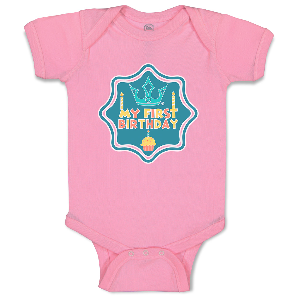 Baby Bodysuit My First Birthday Style B Funny Cotton Boy & Girl Baby Clothes - Picture 16 of 21