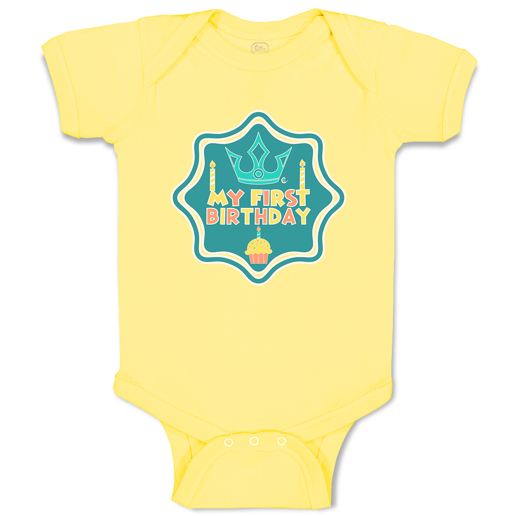 Baby Bodysuit My First Birthday Style B Funny Cotton Boy & Girl Baby Clothes - Picture 18 of 21
