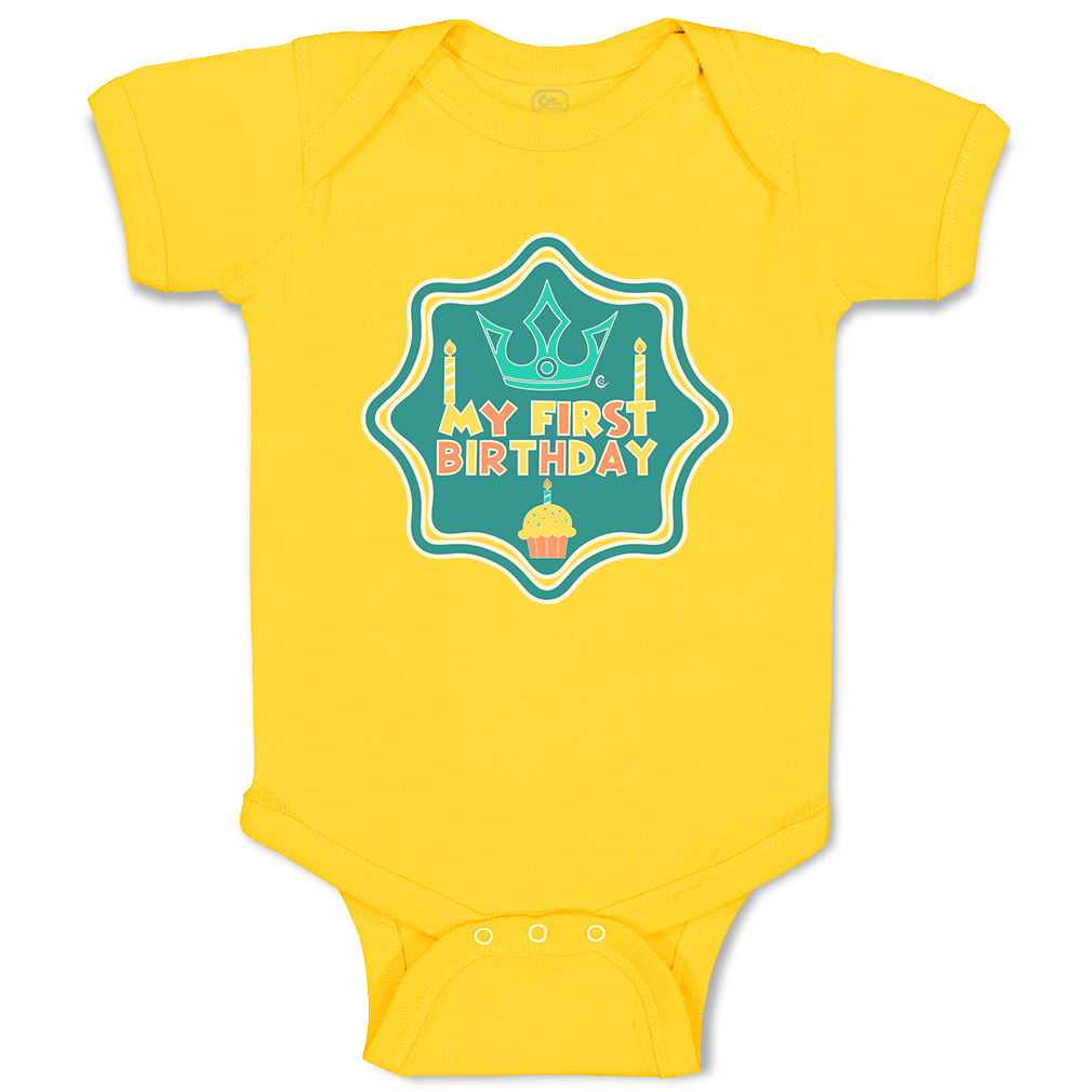 Baby Bodysuit My First Birthday Style B Funny Cotton Boy & Girl Baby Clothes - Picture 19 of 21