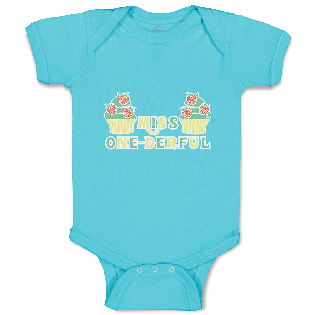 Baby Bodysuit Miss 1-Derful Funny Cotton Boy & Girl Baby Clothes - Picture 21 of 21