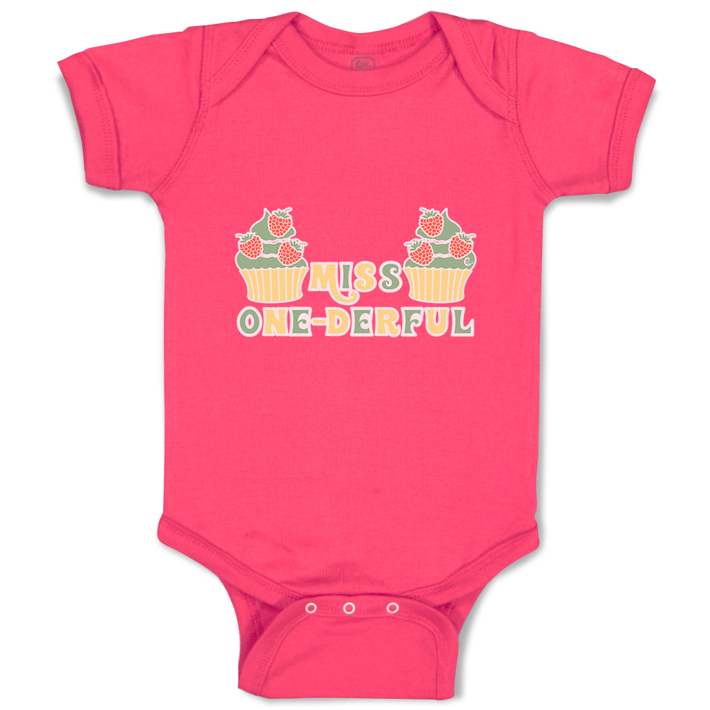Baby Bodysuit Miss 1-Derful Funny Cotton Boy & Girl Baby Clothes - Picture 7 of 21
